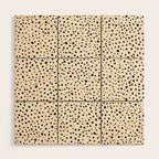 Painted Smudge Dots Organic Pattern in Black and Almond Cream Wood Wall Art Gallery Image 1