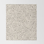 Painted Smudge Dots Organic Pattern in Black and Almond Cream Throw Blanket Gallery Image 2