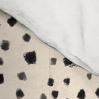 Painted Smudge Dots Organic Pattern in Black and Almond Cream Comforter Gallery Image 4
