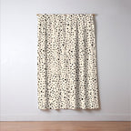 Painted Smudge Dots Organic Pattern in Black and Almond Cream Window Curtain Gallery Image 3