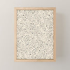 Painted Smudge Dots Organic Pattern in Black and Almond Cream Mini Art Print Gallery Image 1