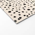 Painted Smudge Dots Organic Pattern in Black and Almond Cream Welcome Mat Gallery Image 2