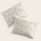 Painted Smudge Dots Organic Pattern in Black and Almond Cream Pillow Sham Gallery Image 3
