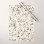 Painted Smudge Dots Organic Pattern in Black and Almond Cream Wrapping Paper Gallery Image 1