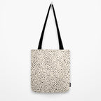 Painted Smudge Dots Organic Pattern in Black and Almond Cream Tote Bag Gallery Image 2