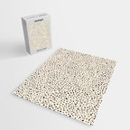 Painted Smudge Dots Organic Pattern in Black and Almond Cream Jigsaw Puzzle Gallery Image 2