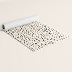 Painted Smudge Dots Organic Pattern in Black and Almond Cream Yoga Mat Gallery Image 2