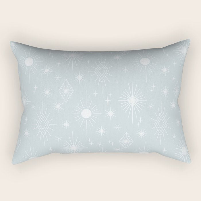Celestial Boho Diamonds . Silver Sky Rectangular Pillow Gallery Image 2