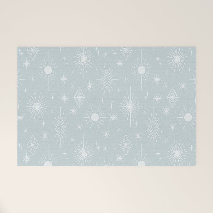 Celestial Boho Diamonds . Silver Sky Welcome Mat Gallery Image 1