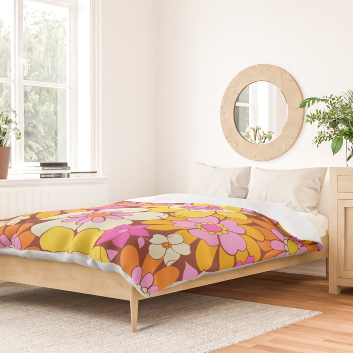 Vintage hand drawn flower art pattern Duvet Cover Gallery Image 2