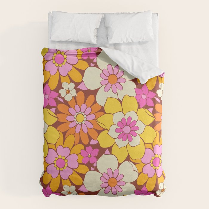 Vintage hand drawn flower art pattern Duvet Cover Gallery Image 6