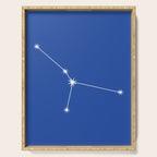 Cancer Zodiac Star Constellation Line Art Vibrant Blue Serving Tray Gallery Image 1