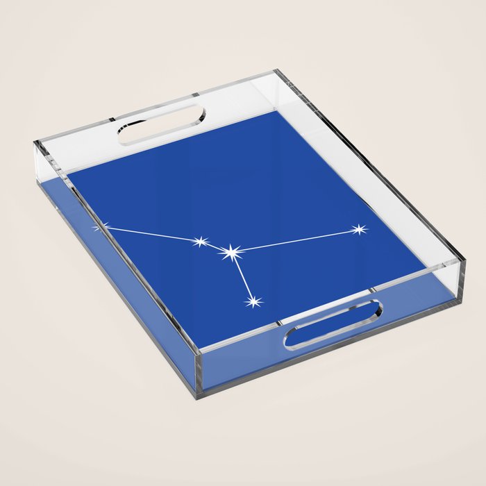 Cancer Zodiac Star Constellation Line Art Vibrant Blue Acrylic Tray Gallery Image 1