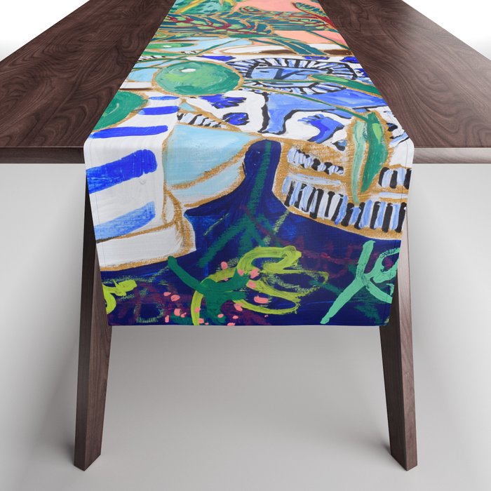 Pink Indoor Plant Still Life with Lion x The Sill Table Runner