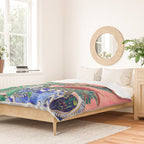 Pink Indoor Plant Still Life with Lion x The Sill Duvet Cover Gallery Image 2