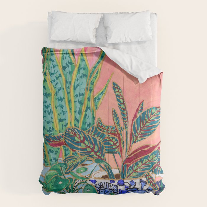 Pink Indoor Plant Still Life with Lion x The Sill Comforter Gallery Image 6