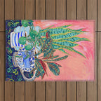 Pink Indoor Plant Still Life with Lion x The Sill Outdoor Rug Gallery Image 1