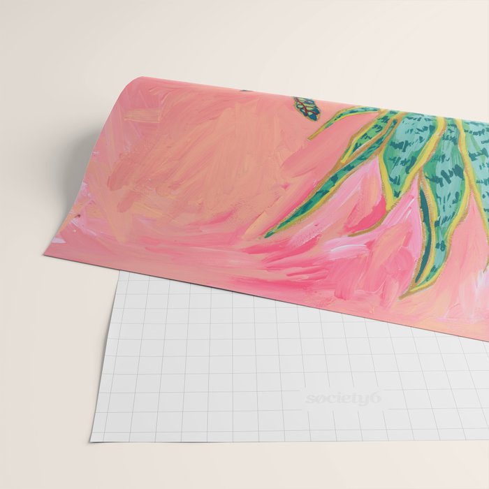 Pink Indoor Plant Still Life with Lion x The Sill Wrapping Paper Gallery Image 2