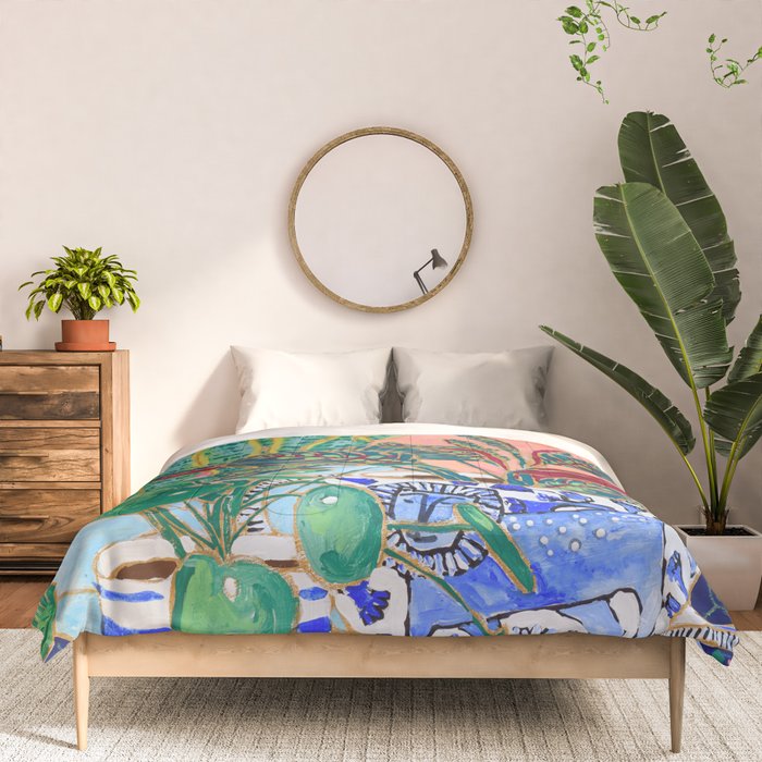 Pink Indoor Plant Still Life with Lion x The Sill Comforter Gallery Image 3