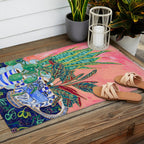 Pink Indoor Plant Still Life with Lion x The Sill Outdoor Rug Gallery Image 2