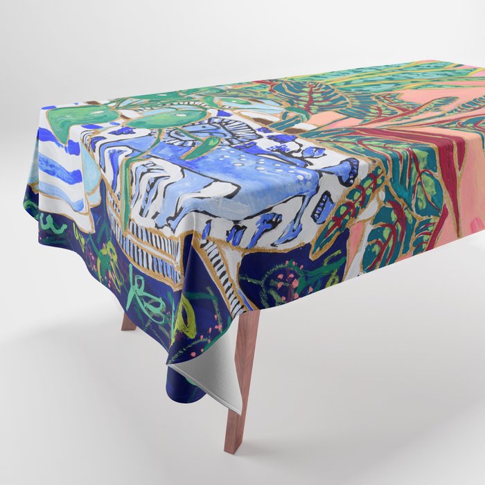 Pink Indoor Plant Still Life with Lion x The Sill Tablecloth Gallery Image 1