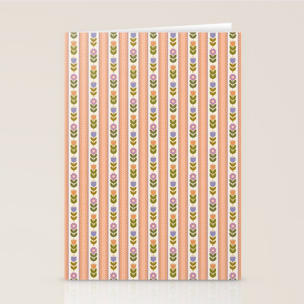 Scandi-Floral Stripes Harvest Stationery Card Gallery Image 1