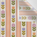Scandi-Floral Stripes Harvest Wall Tapestry Gallery Image 3