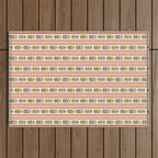 Scandi-Floral Stripes Harvest Outdoor Rug Gallery Image 1