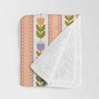 Scandi-Floral Stripes Harvest Throw Blanket Gallery Image 3