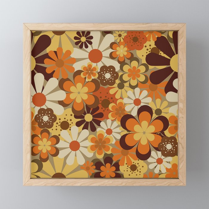 70's Floral Prints, Retro Art Mini Art Print Gallery Image 1