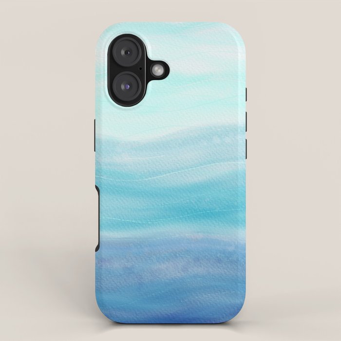 Sea Waves, Abstract Watercolor Painting iPhone Case Gallery Image 1