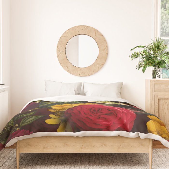 Vintage & Shabby Chic - Mystical Night Roses Bouquet Duvet Cover Gallery Image 3