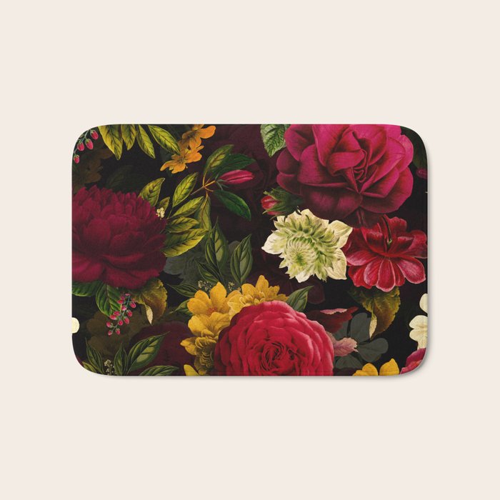 Vintage & Shabby Chic - Mystical Night Roses Bouquet Bath Mat Gallery Image 1