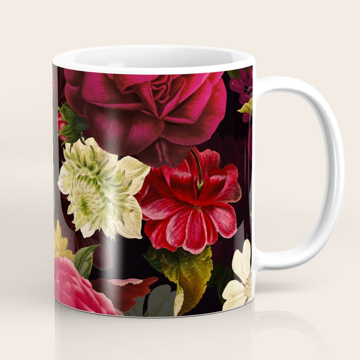Vintage & Shabby Chic - Mystical Night Roses Bouquet Coffee Mug Gallery Image 1