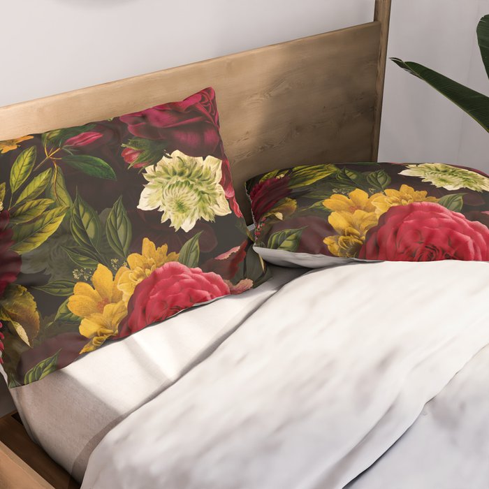 Vintage & Shabby Chic - Mystical Night Roses Bouquet Pillow Sham Gallery Image 2