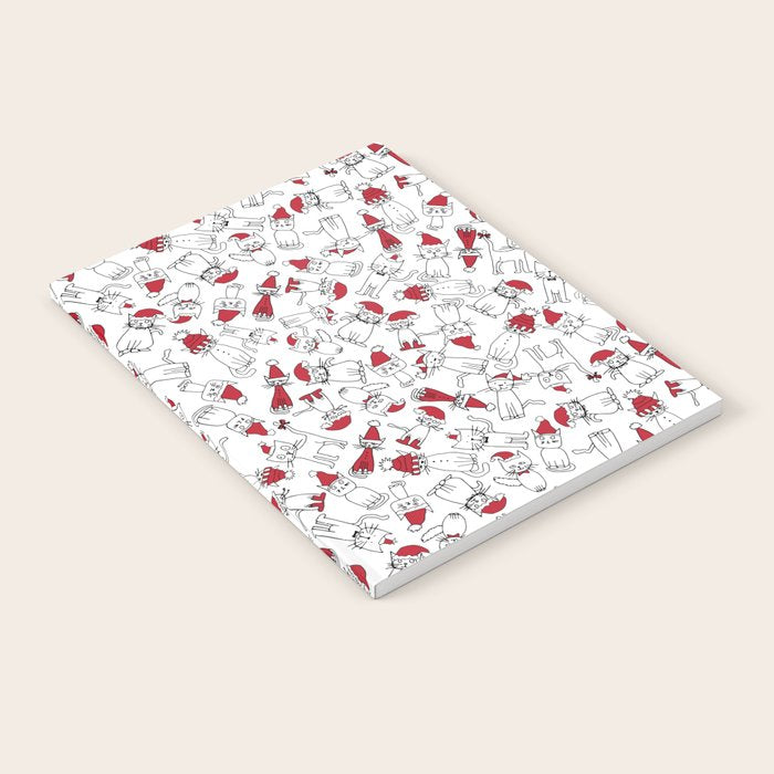 Christmas cat jumble white Notebook Gallery Image 2