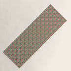 Art Nouveau Pattern 2 Red Sage Green Yellow Ochre On Blue Yoga Mat Gallery Image 1
