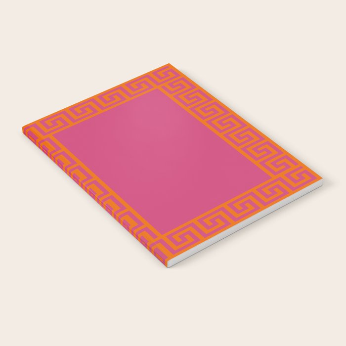 Pink Greek Key Print Notebook Gallery Image 2