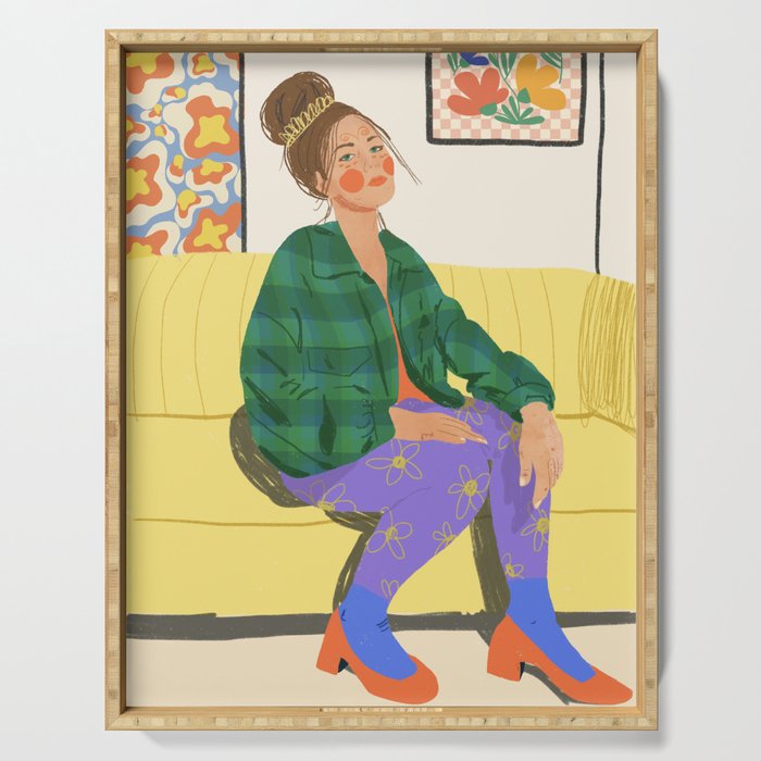 Messy bun Serving Tray Gallery Image 1