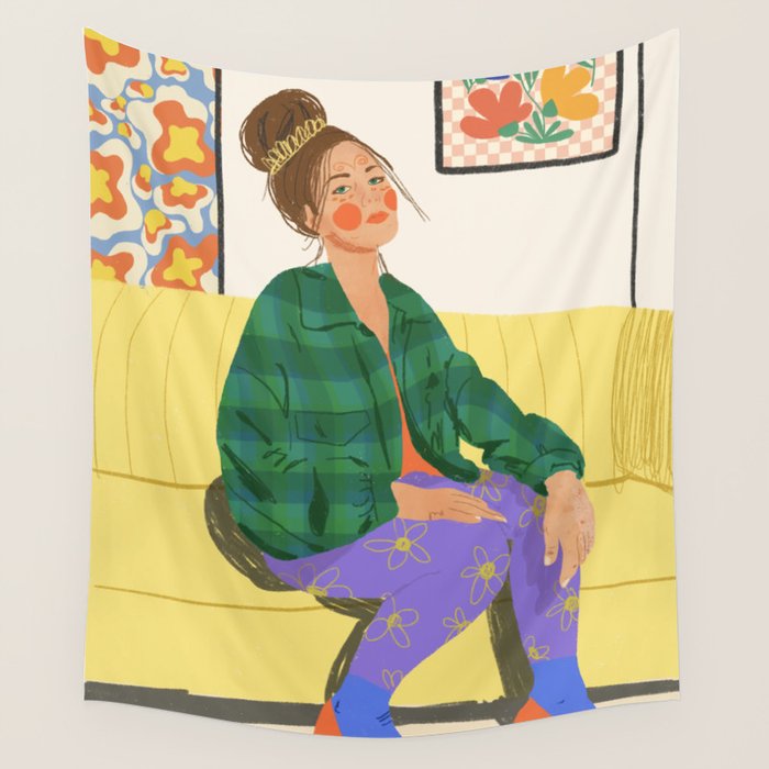 Messy bun Wall Tapestry Gallery Image 4