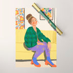 Messy bun Wrapping Paper Gallery Image 1