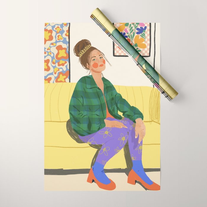 Messy bun Wrapping Paper Gallery Image 1