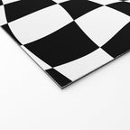Warped Checkered Pattern (black/white) Welcome Mat Gallery Image 2