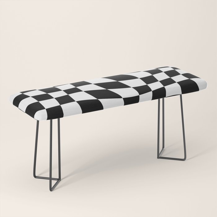 Warped Checkered Pattern (black/white) Bench Gallery Image 1