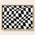 Warped Checkered Pattern (black/white) Serving Tray Gallery Image 1