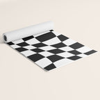 Warped Checkered Pattern (black/white) Yoga Mat Gallery Image 2