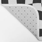 Warped Checkered Pattern (black/white) Bath Mat Gallery Image 2
