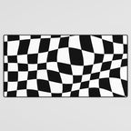 Warped Checkered Pattern (black/white) Desk Mat Gallery Image 3