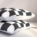 Warped Checkered Pattern (black/white) Pillow Sham Gallery Image 3