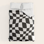 Warped Checkered Pattern (black/white) Comforter Gallery Image 6